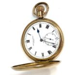 A Thomas Russell of Liverpool full hunter gold plated pocket watch, early 20th century, with Roman