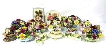 A large assortment for decorative flower posies and, vases and related, all decorated in colours and