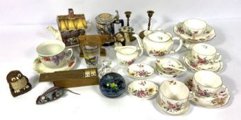 A group of miscellaneous items, including a small Royal Crown Derby ‘Posies’ part tea service, a