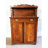 A Regency mahogany chiffonier, circa 1820, with fretwork moulded gallery top, over a single drawer