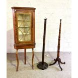 A Continental style vintage wine rack and table; together with a small corner cabinet and two