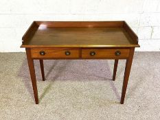 A 19th century style two drawer side table, 83cm high, 107cm wide