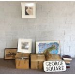 Miscellaneous items, including a 'George Street' sign, a group of eight photographs of Marilyn