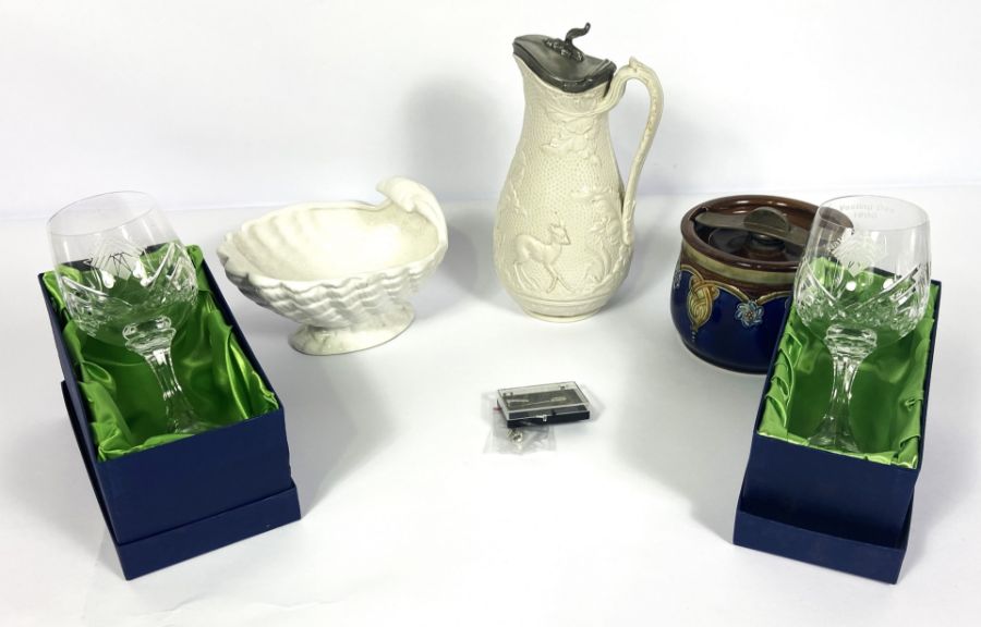 A group of assorted ceramics and decorative items, including a ‘Plymouth Gin’ water jug in the - Image 5 of 6