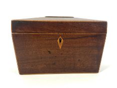 A George IV mahogany sarcophagus tea caddy; together with a large ceramic tureen and cover, two