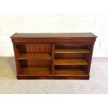 A Regency style open bookcase, modern, with three adjustable shelves, 92cm high, 152cm wide, 35cm