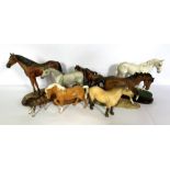 A group of assorted models of horses, including Royal Doulton figure of Dessert Orchid, 24cm high; a