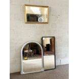 Three assorted mirrors, including a painted arched wall mirror and gilt framed mirror (3)