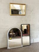 Three assorted mirrors, including a painted arched wall mirror and gilt framed mirror (3)