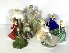 A group of bone china figures, including Royal Doulton ‘ Patricia’ HN365;, andf ‘Mary’ HN3375;
