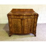 A Continental mahogany chiffonier, circa 1900, possibly German, of serpentine form, with two