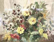 Attributed to Phyllis Irene Hibbert, British, (1903-1971), Still life of Flowers, watercolour,