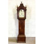 A late Georgian provincial mahogany moonphase longcase clock, early 19th century, with an arched top