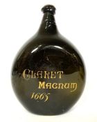 A rare 17th/18th century claret magnum bottle, with wax seal, marked ‘James Turnbull, Hawick,