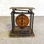 A Scottish vintage platform scales, by Pooley of Glasgow, 112lbs in 1/2 lb increments, 52cm high,