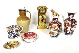 A quantity of assorted decorative china, including an Art Nouveau style desk clock, two small