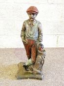 A novelty painted and cast figure of a golfer, 68cm high