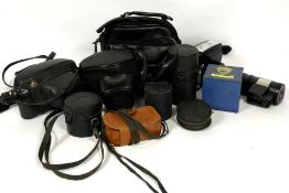 A good collection of Pentax Asahi cameras, lenses and assorted related equipment, including a Pentax