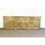 A section of 18th/19th century oak panelling, 230cm long, 85cm wide; together with a vintage
