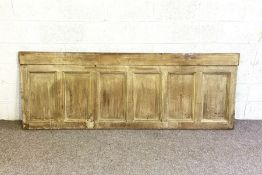 A section of 18th/19th century oak panelling, 230cm long, 85cm wide; together with a vintage