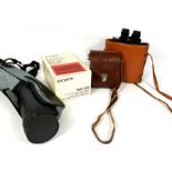 A pair of Zennith 7x50 field binocular, cased; together with a smaller pair of Noctovist 8x30