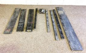 A Victorian slate fire surround, in sections, 153cm wide