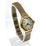 A 9 carat gold ladies dress watch, circa 1930, with a Marlys Watch Factories, Swiss made 15 jewel