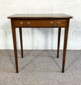 A 19th century single drawer side table, with tapered legs