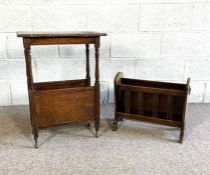Two vintage magazine stands or racks, one with a small table top (2)