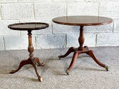 Two small George III style wine tables, together with an Edwardian jardiniere table and another