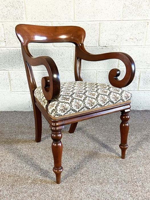 A set of six Victorian mahogany balloon backed dining chairs, and an associated armchair, mid 19th - Image 11 of 15