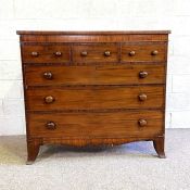 A good mid Victorian mahogany chest of drawers, circa 1850, with three short and three long