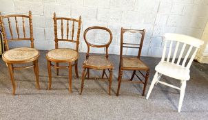 Five assorted small kitchen chairs