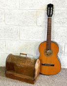 A modern Prince classical guitar; together with a vintage cased Singer sewing machine (2)