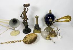 A Victorian brass chestnut spoon; together with miscellaneous items, including a 19th century