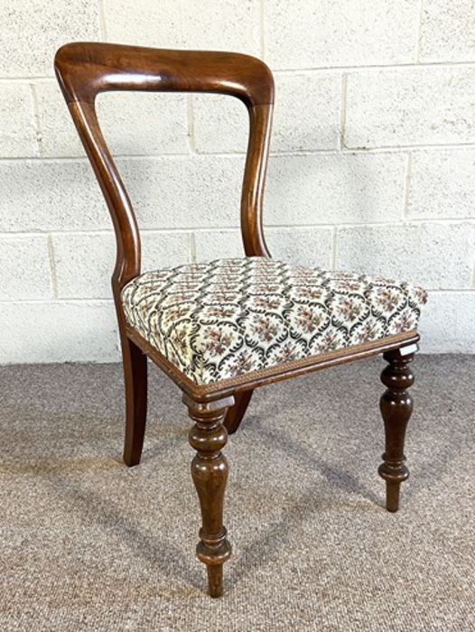 A set of six Victorian mahogany balloon backed dining chairs, and an associated armchair, mid 19th - Image 6 of 15