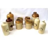 A group of assorted stoneware, including warming bottles etc.