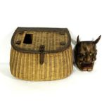 An early 20th century Japanese Hannya Noh mask, the figure representing a Jealous Ogre in a well