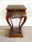 A Chinese hongmu style fishbowl stand, 20th century; together with a Victorian style mahogany