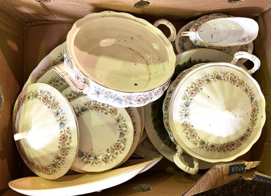 A large assortment of bone china, including a part dinner service, decorated with bands of - Image 3 of 20