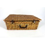 An Optima wicker picnic hamper, modern, fitted with place settings for four, including a vacuum