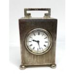 A fine silver Art Deco miniature carriage clock, hallmarked Birmingham 1922, by Adie Brothers,