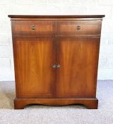 A Georgian style mahogany side cabinet, 20th century reproduction