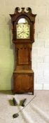 A mahogany cased longcase clock, 19th century, signed J Blakeborough, Keithley, with swan necked