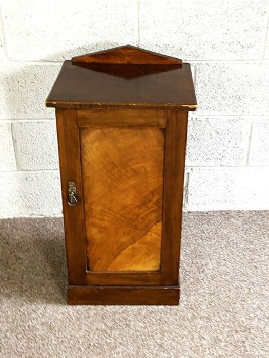 A small early 20th century bedside cabinet; together with a cheval mirror (2) - Image 2 of 6