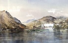 John Sibson, British (1942-), Steamer on Loch Lomond, watercolour, signed 31cm x 47cm