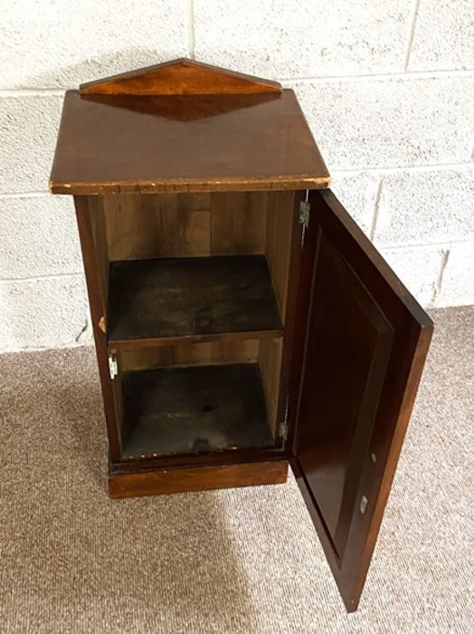 A small early 20th century bedside cabinet; together with a cheval mirror (2) - Image 3 of 6