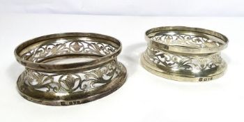 A pair of Edwardian silver dish rings, hallmarked Chester 1913, makers marks for George Naythan