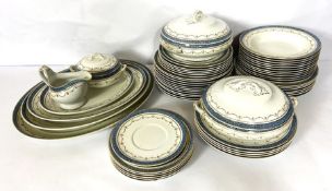 A large Losol ware dinner service, mid 20th century, Adam pattern, by Keeling & Co., with decorative