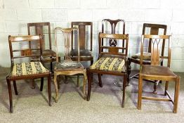 A selection of assorted chairs, including two Regency style bar backed dining chairs (8)